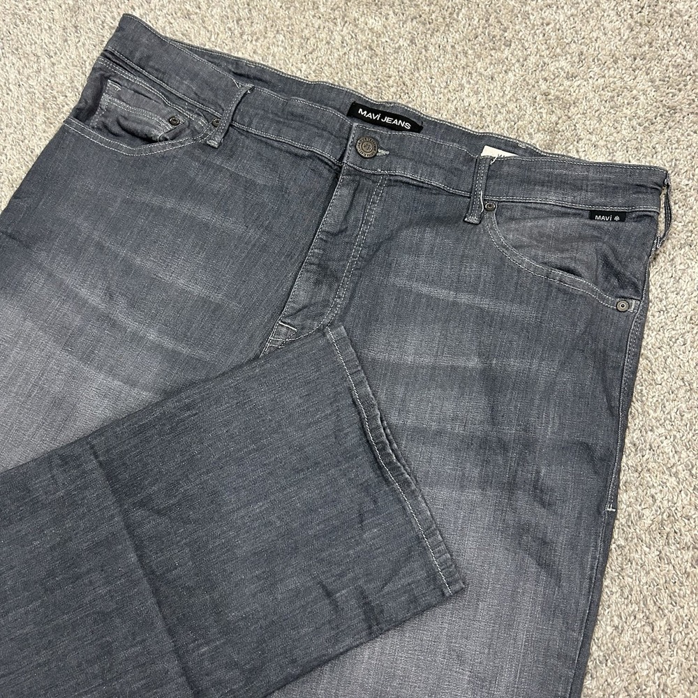 Mavi Matt Relaxed Straight Jeans Mens 40X32 Blue Denim Stretch Five Pocket